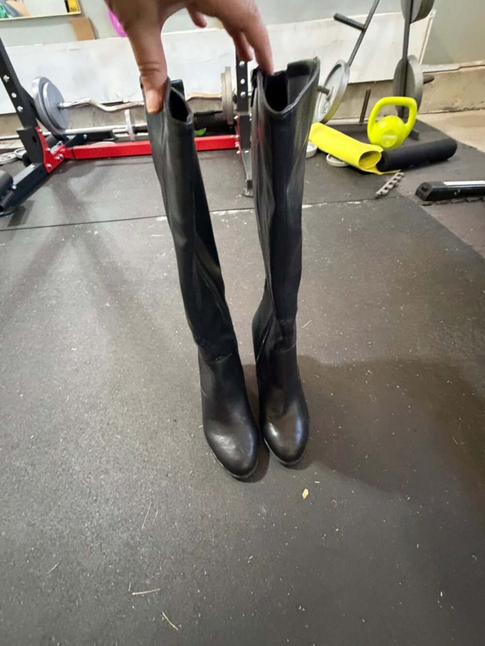 Style & Co Addyy Knee-High Boots Black Block Heel 8W